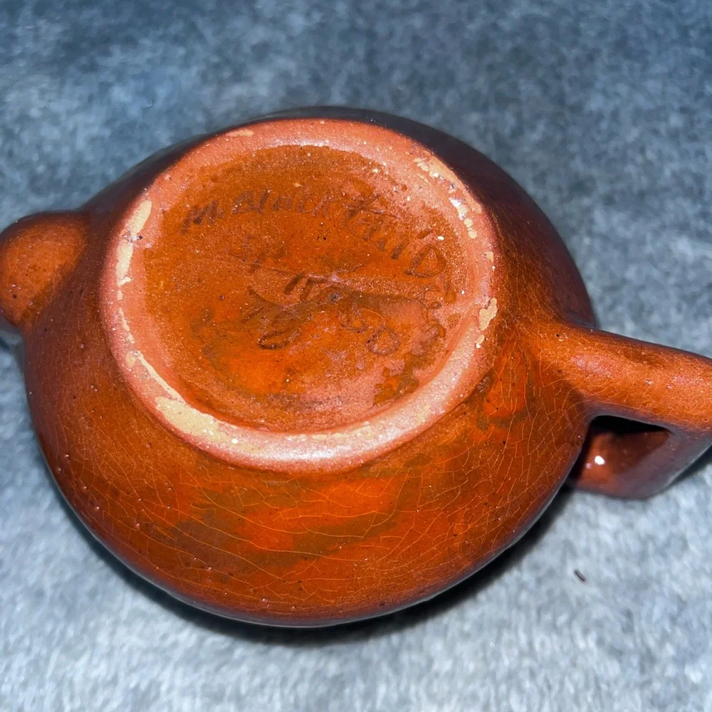 Brown Pottery Tea Pot, With Design